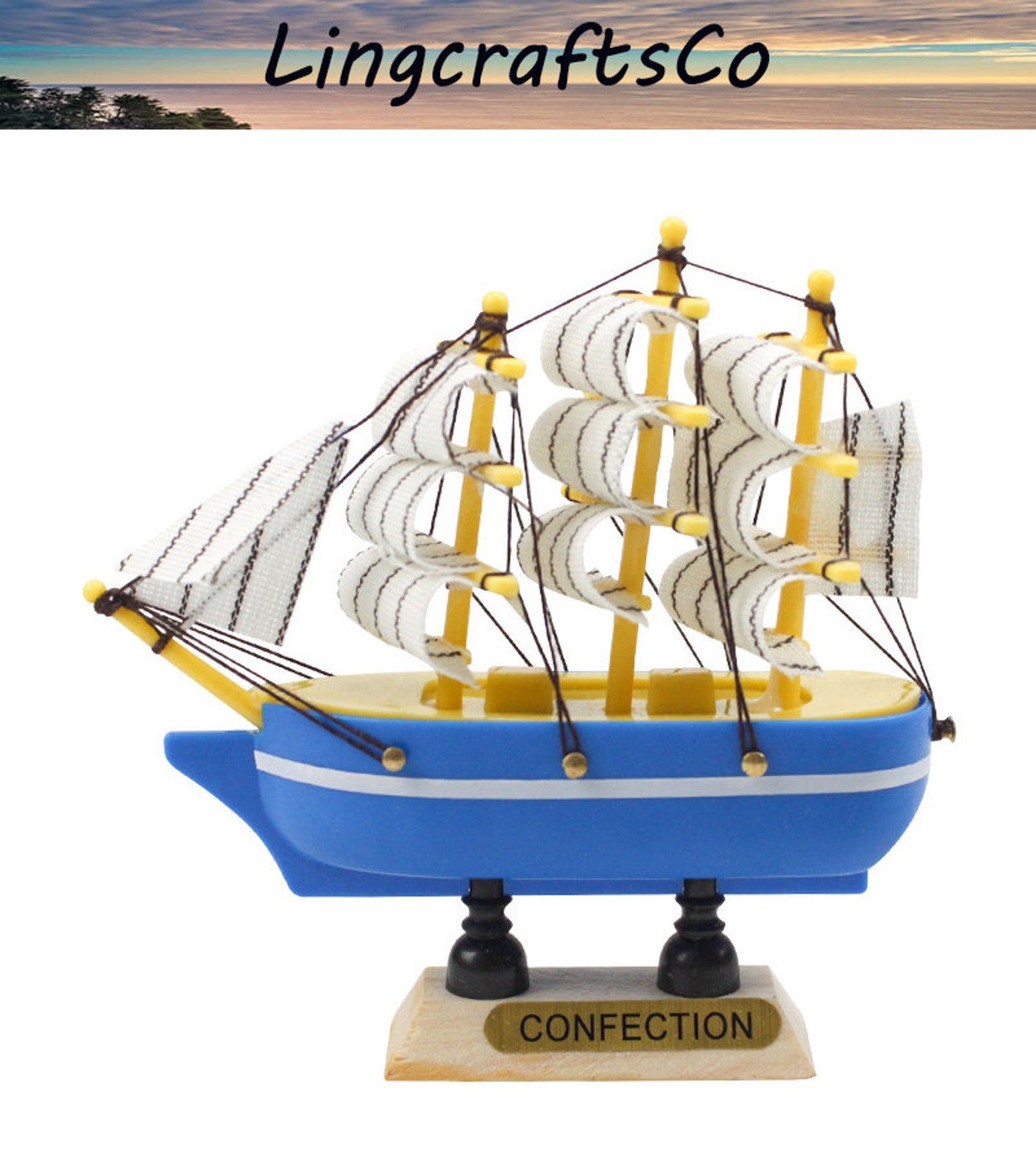 Miniature Sailing Ship Miniature Marine Nautical Creative Etsy