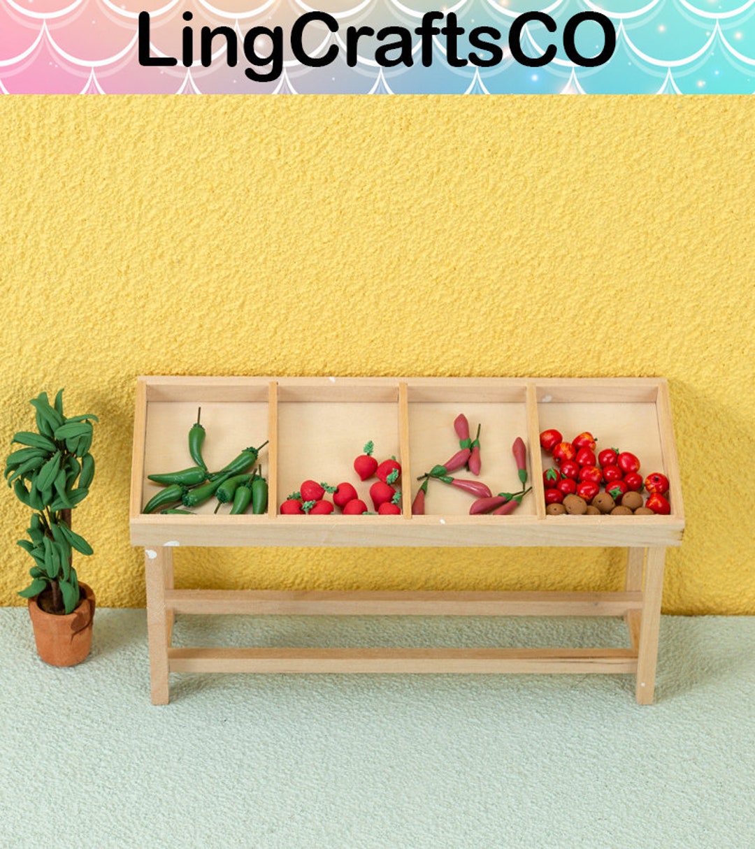 Miniature Shelf Display,mini Fruit Vegetable Rack,dollhouse Supermarket ...