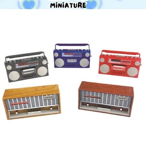 Miniature Radio Model,Doll Dollhouse Decor,Recorder Player Toy,Retro Radio Recorder Player,Dollhouse Music