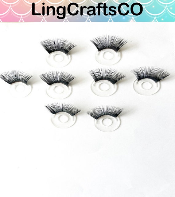 20pcs BJD Eyelashes, Black BJD Doll Eyelashes, 12mm 14mm 16mm 18mm