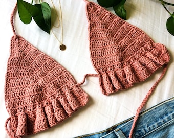 Remy Ruffle Bikini Top Crochet Pattern | Adjustable, Beginner Friendly Crochet Pattern for Any Size