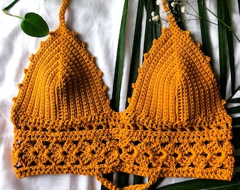 Patron de crochet Mariposa Bralette | Modèle de crochet ajustable et adapté aux débutants pour toutes les tailles