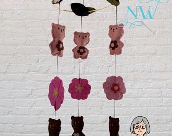 READY TO SHIP-Beary Floral Mobile