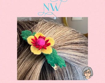 READY TO SHIP-Set of 2 Floral Alligator Clips