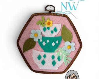 READY TO SHIP-Pyrex Inspired Felt Wall Hanging