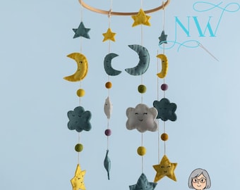 READY TO SHIP-Night Sky Baby Crib Mobile