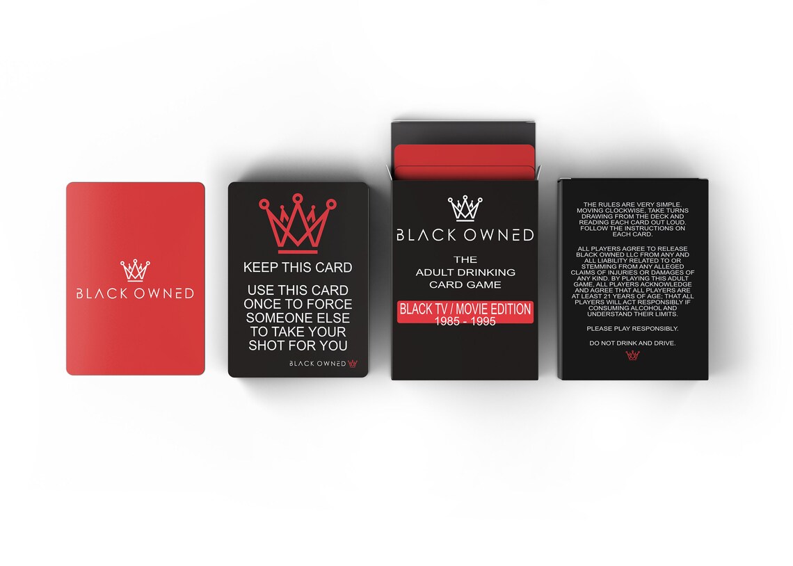 Black Owned Adult Party Drinking Trivia Card Game 80s & 90s Movie / TV