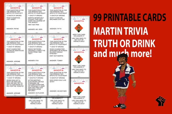 Martin Lawrence Tv Show Trivia Party Game Mega Pack 100 Etsy