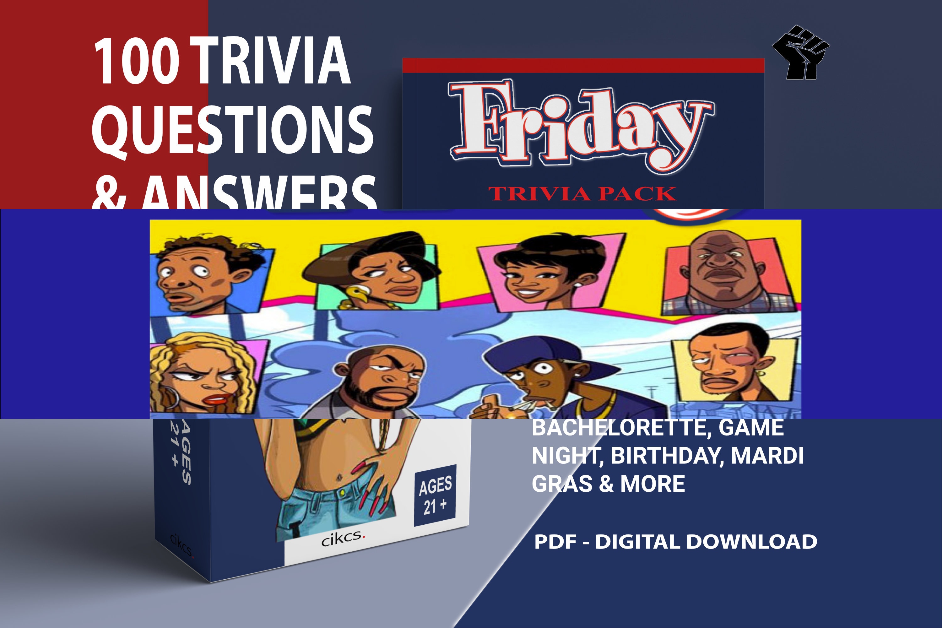 Friday Movie Trivia Party Game MEGA PACK 100 Questions Pack Etsy
