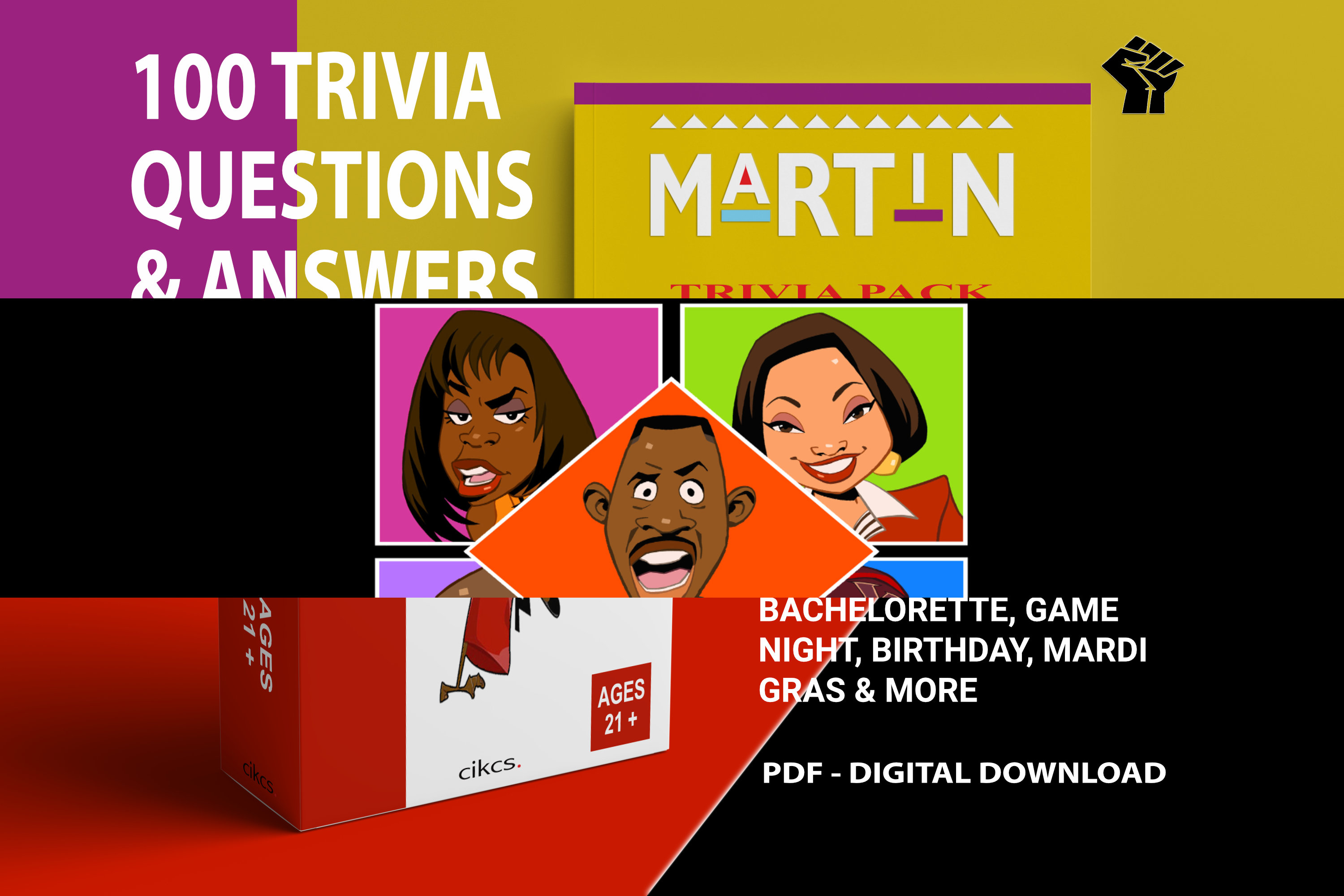 Martin Lawrence Tv Show Trivia Party Game Mega Pack 100 Etsy