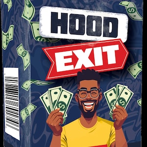 Hood Exit Card Game - Stack Your Cash, Block Rivals, Get Big Mama&#39;s Help - Fun Strategic Card Game and Captures Real-Life for Party Nights