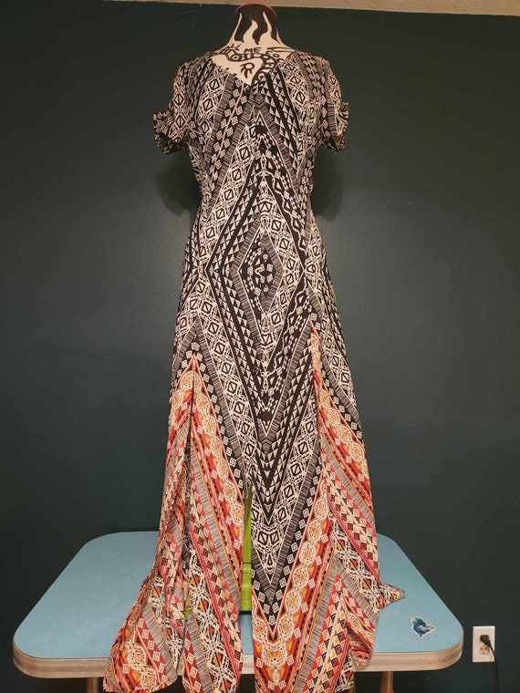 Boho Chic Tribal Pattern Dress Size L
