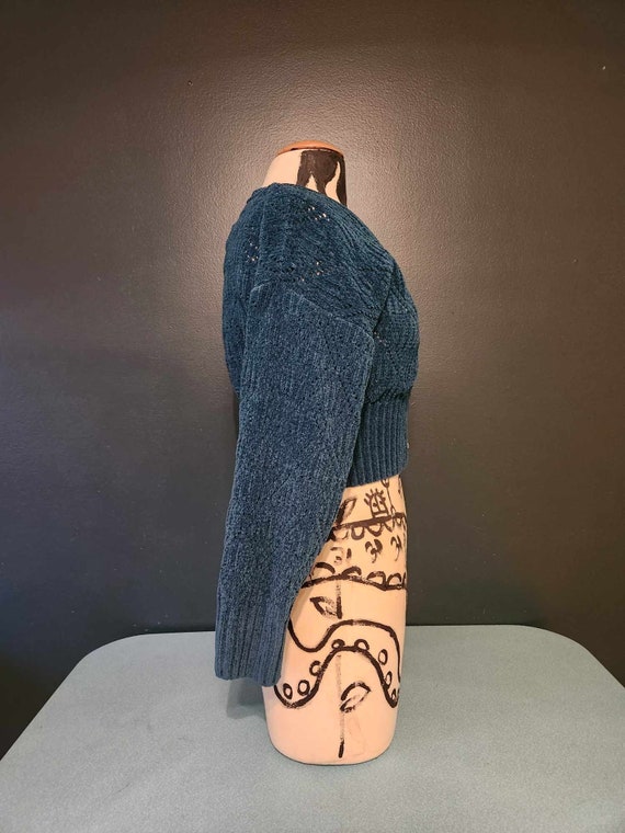 Soft Blue Polyester Sweater - image 4