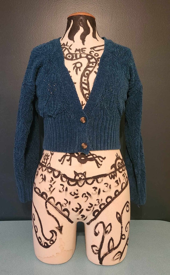 Soft Blue Polyester Sweater - image 1