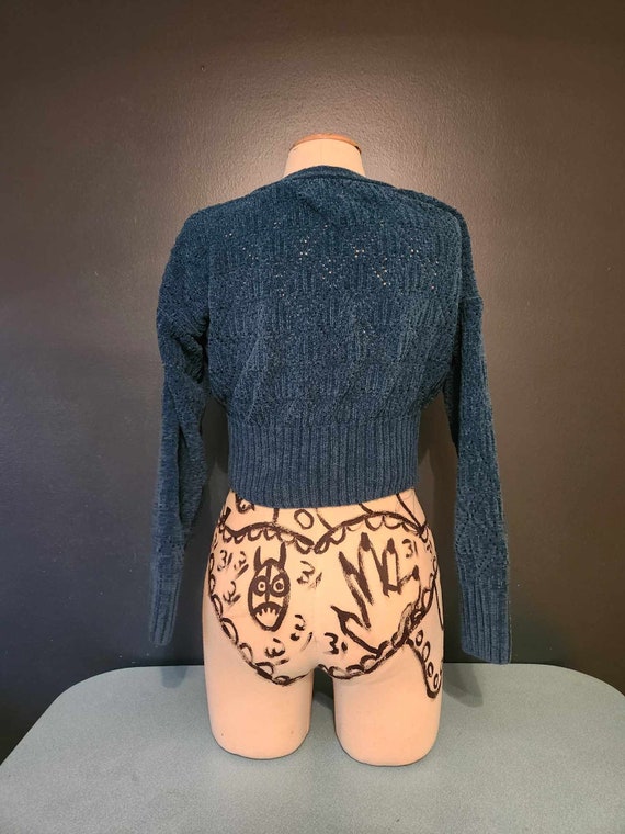 Soft Blue Polyester Sweater - image 6