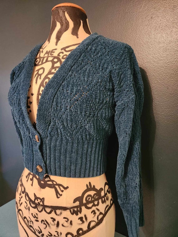 Soft Blue Polyester Sweater - image 5