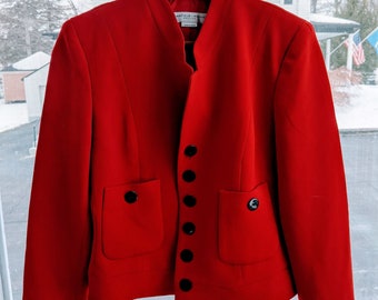 Red Blazer size 4 petite / Garfield & Marks made in New York / Made in USA / Red Blazer