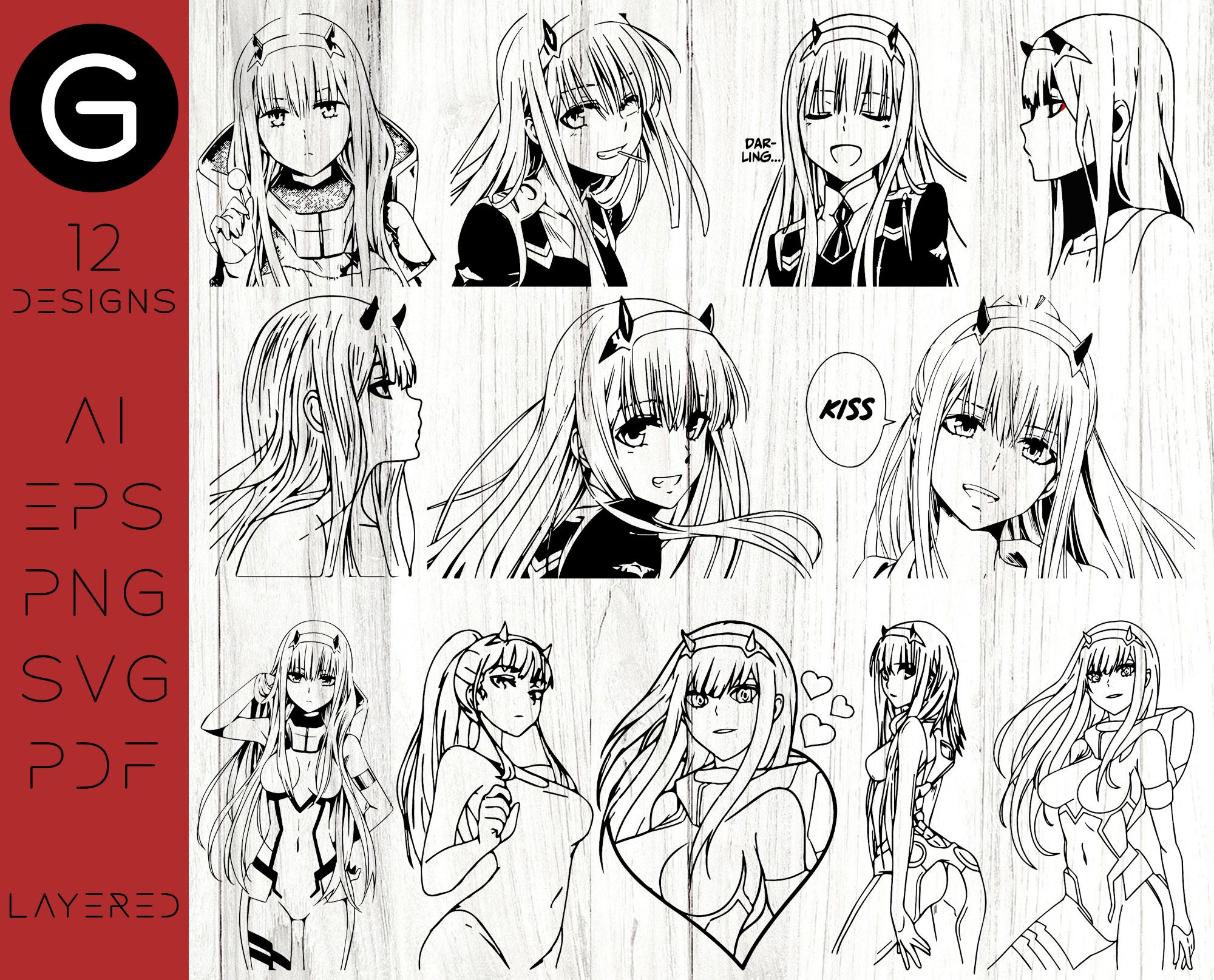 Instant download zero two svg file for cricut zero two svg | Etsy
