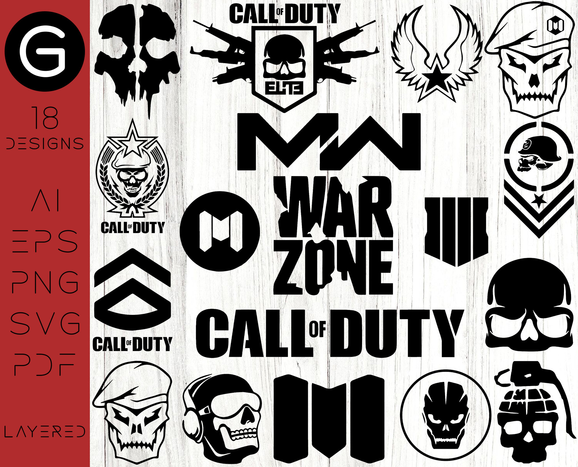 Call of duty decals svg file instant download call of duty Etsy