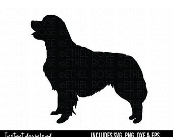 Golden Retriever Silhouette Outline SVG - Cricut Silhouette Cut File