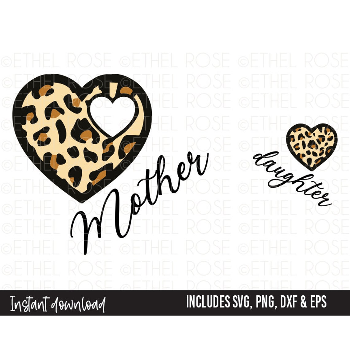 Download Mother Daughter Cheetah Leopard Heart SVG Cricut ...