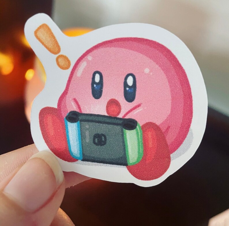 Kirby Playing Nintendo Switch Sticker Etsy