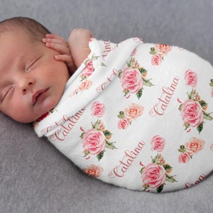 Mädchen Swaddle Decke Personalisierte Neugeborene Baby Mädchen Coming Home Outfit Baby Name Decke Baby Shower Geschenk Krankenhaus Foto Outfit