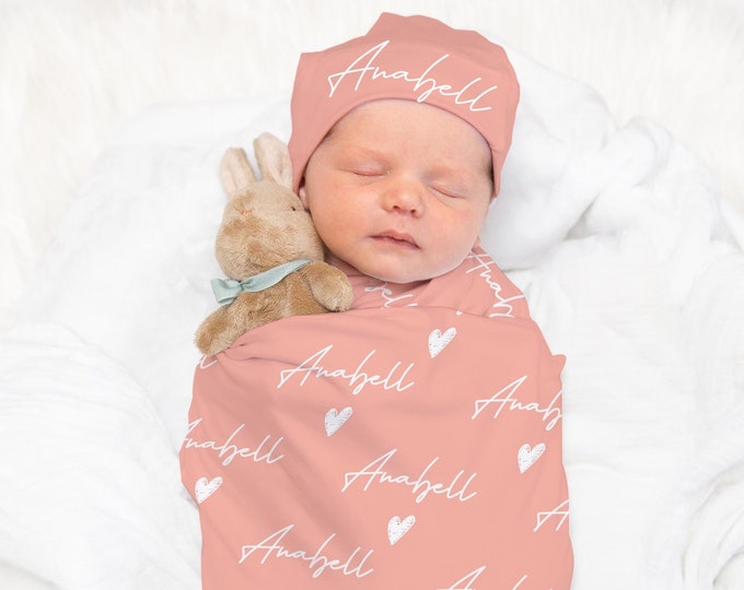 PERSONALIZED Swaddle Custom Name Swaddle Swaddle Gift Baby Swaddle Kids Blanket Personalized Gift Custom Gift Retro Blanket Boho