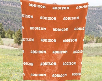 Pluszowy Minky Spersonalizowany Imienny Kocyk Niestandardowy Imienny Kocyk Dla Chłopców i Dziewczynek Prezent Urodzinowy Dla Dzieci Dziecięcy Kocyk Polarowy Spersonalizowany Prezent