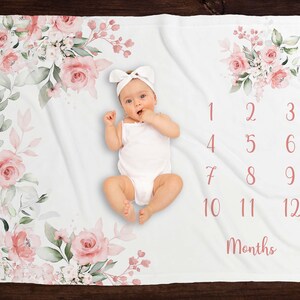 New Baby Blanket Baby Age Blanket New Baby Gift Newborn Blanket New Mom Baby Shower Gift Monthly Milestone Blanket 12 Months Growth Tracker