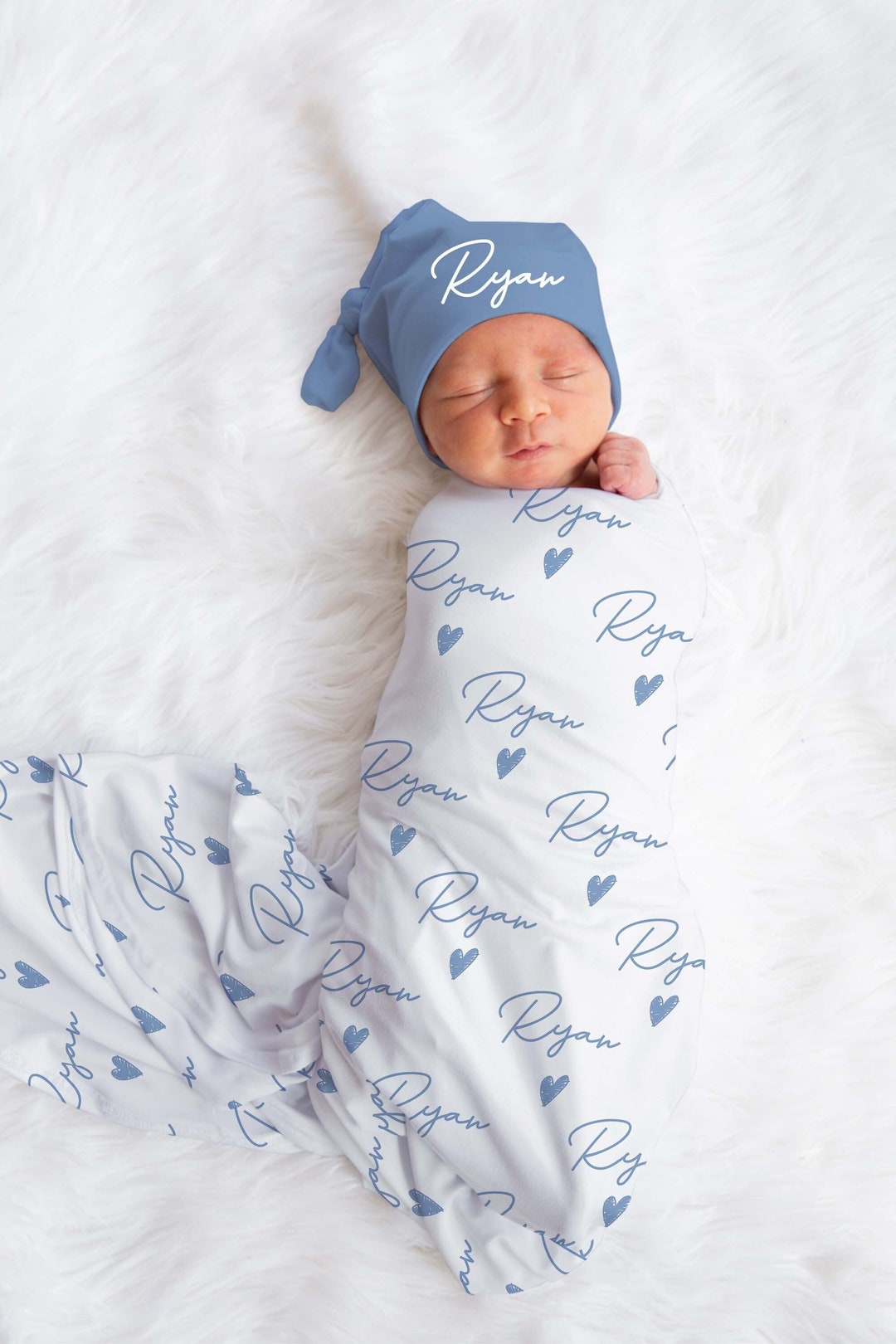 Camouflage Baby Boy Swaddle Blanket Set With Beanie & Mountain Clip - 31.5" X 31.5", 95% Cotton, Newborn Coming Home Outfit