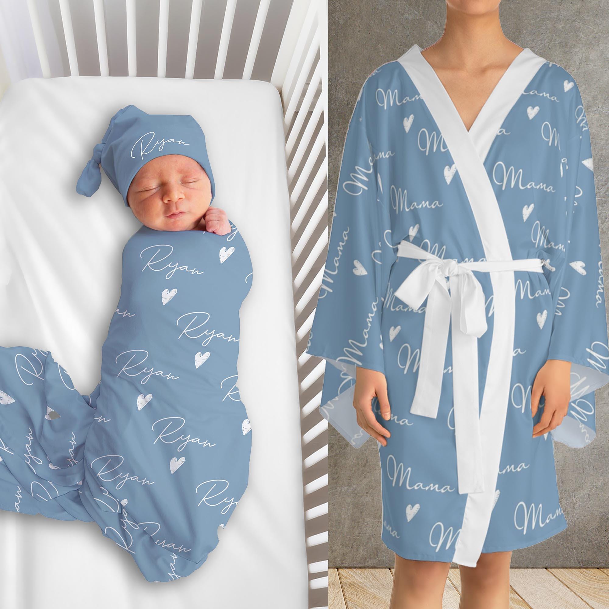Eco Baby Robe Matching Robe And Swaddle Set Boy Baby Boy Mom And