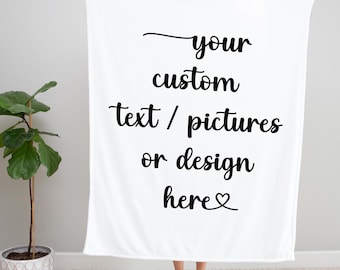 Custom Photo Blanket Personalized Name Logo Fleece Blanket For Family Pet Picture Gifts Memorial Throw Blanket, Birthday Gifts, Idol Blanket