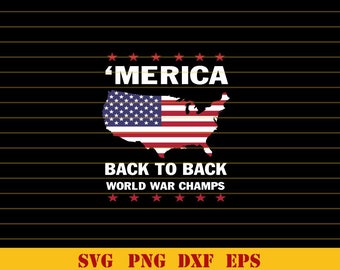 2 MERICA "Back to Back World War Champs" PRINTED DECALS  for  $6.99  Free Ship 