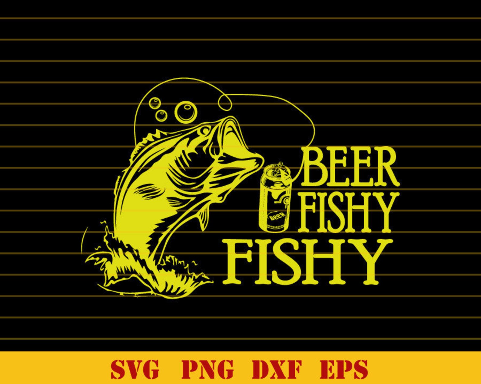 Beer Fishy Fish Svg Fishing Beer Svg Beer Fishing Svg Eps Png Etsy India