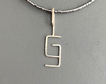 Geometric Sterling Silver Pendant Necklace: Modern Minimalist Jewelry