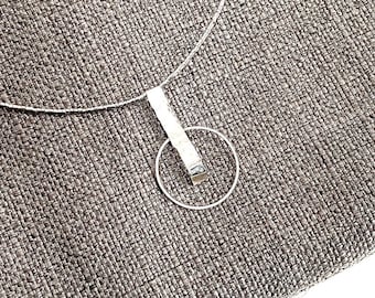 Circle necklace, delicate art deco pendant, geometric handmade minimalist statement necklace, minimalist pendant, contemporary gift for her