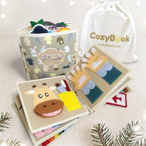 Personalized Montessori Busy Book for Toddler Quiet Book Travel Activity for Baby Sensory Learning Toy Birthday Christmas Gift for Kids