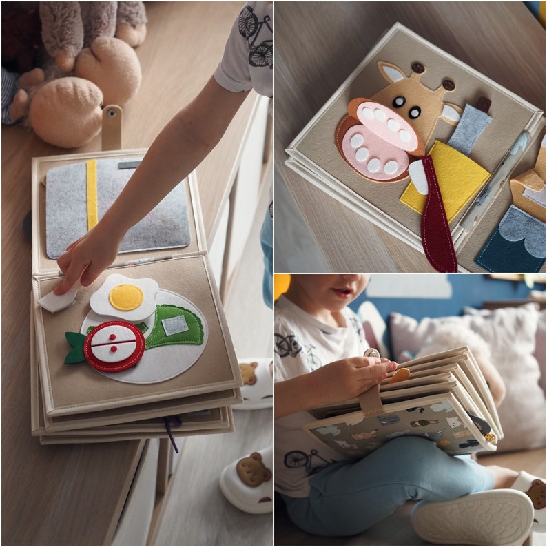 Montessori bezig boek Rustig boek voor peuters van topkwaliteit Activiteitenspeelgoed voor jongens en meisjes Zintuiglijk speelgoed afbeelding 9