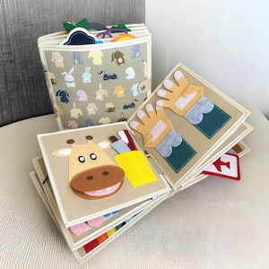 Montessori Busy Book Toddler Quiet Book Travel Activity for Kids Felt Interactive Sensory Toy Baby Birthday Christmas Gift 1 year old