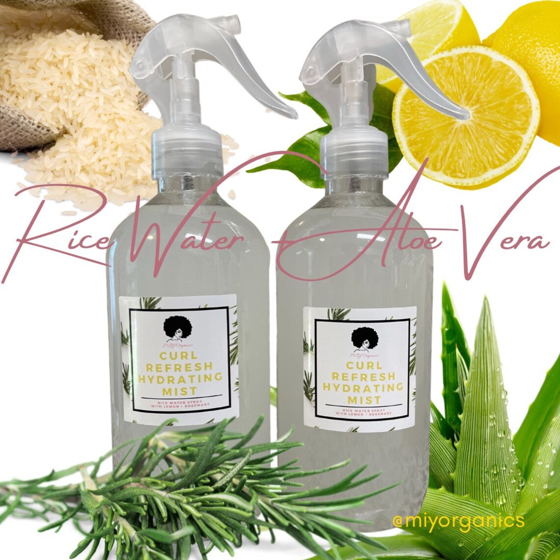 Rice Water Hair Growth Leavein Spray for curly natural hair Etsy