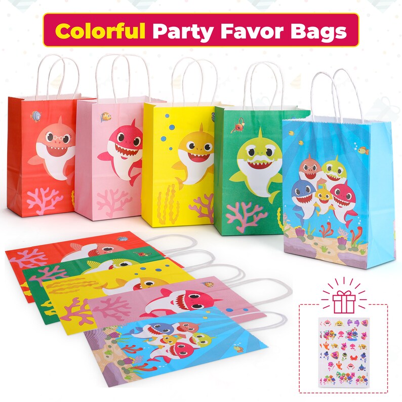 16 Pcs Baby Shark Party Bags & 50 Pcs Baby Shark Tattoos Baby Etsy