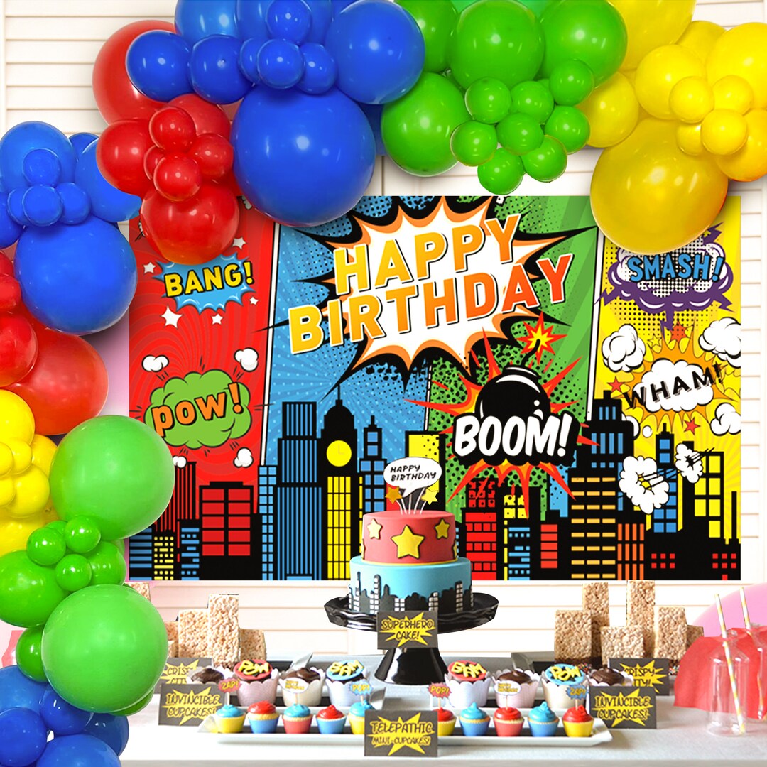 108 Pcs Super Hero Party Decorations Balloons Arch Garland Etsy