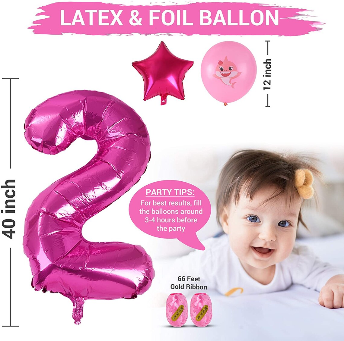 Pink Baby Shark 2nd Birthday Decorations for Girl Pink Baby - Etsy
