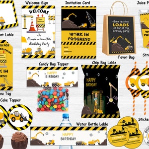 Construction Party Printable, Dump Truck Party Package Birthday, Boy ...