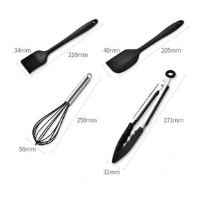 12 Pcs Black Silicone Kitchenware Cooking Utensils Set ...