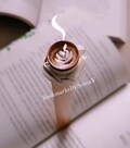 Bookmark - Coffee Bookmark with realistic coffee art, sugar packet, and silver spoon | 3D bookmark | Stick bookmark | Coffee Bookmark product logo