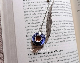 Hook Bookmark - Tea bookmark porcelain style /tea cup bookmark / hook bookmark /book hook / 3D Bookmark