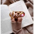 Tea Bookmark- Princess tea set / tea bookmark on stick / pink tea set / bookmark / 3D bookmark product logo