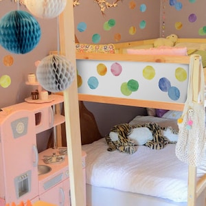 Decals for Kura Bed, Bright Colorful Watercolor Polka dots, Suitable for Wall and Window, Peel and Stick, Custom | FUNLIFE